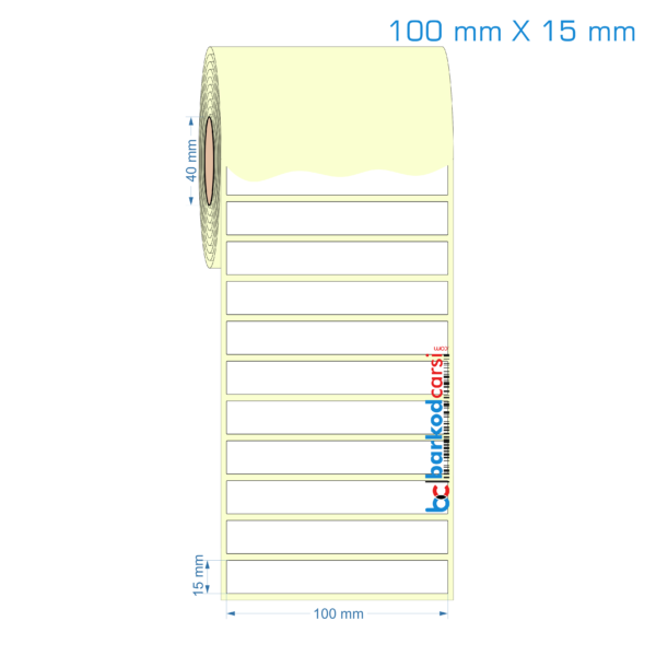 100x15 mm Etiket (Kuşe, Vellum, Eko / Lamine Termal) Fiyatları