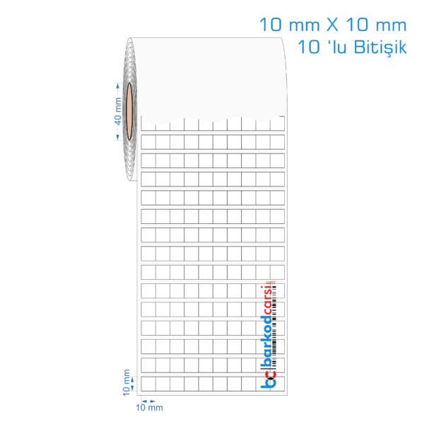 10x10 mm Fastyre, Opak PP, Mat PP Etiket (10 'lu Bitişik)