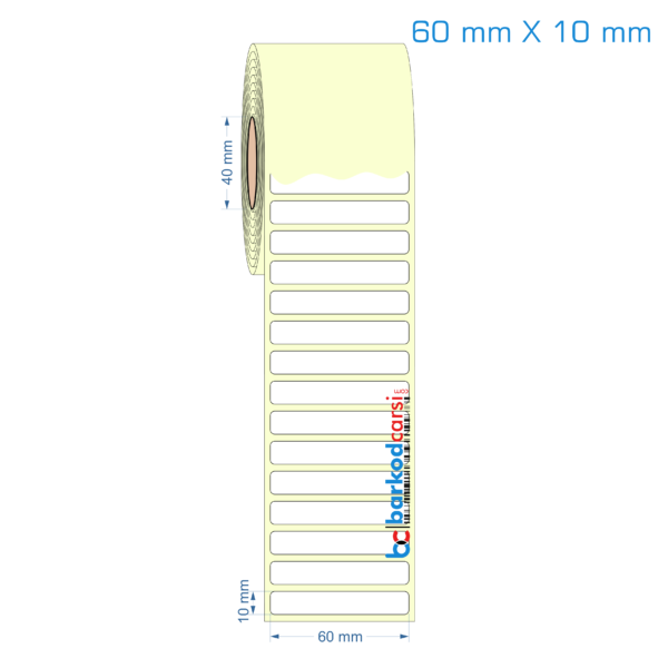 60x10 mm Etiket (Kuşe, Vellum, Eko / Lamine Termal) Fiyatları