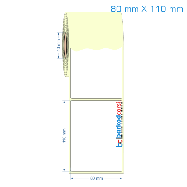 80x110 mm Etiket (Kuşe, Vellum, Eko / Lamine Termal) Fiyatları