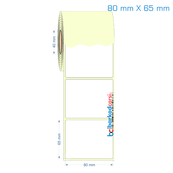 80x65 mm Etiket (Kuşe, Vellum, Eko / Lamine Termal) Fiyatları