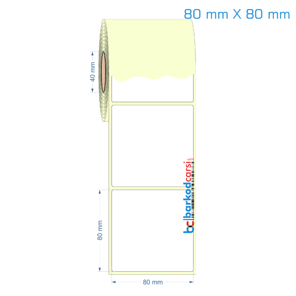 80x80 mm Etiket (Kuşe, Vellum, Eko / Lamine Termal) Fiyatları