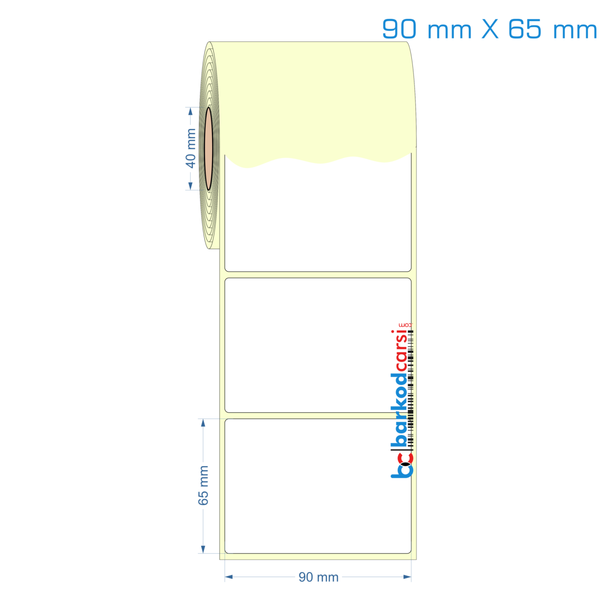 90x65 mm Etiket (Kuşe, Vellum, Eko / Lamine Termal) Fiyatları